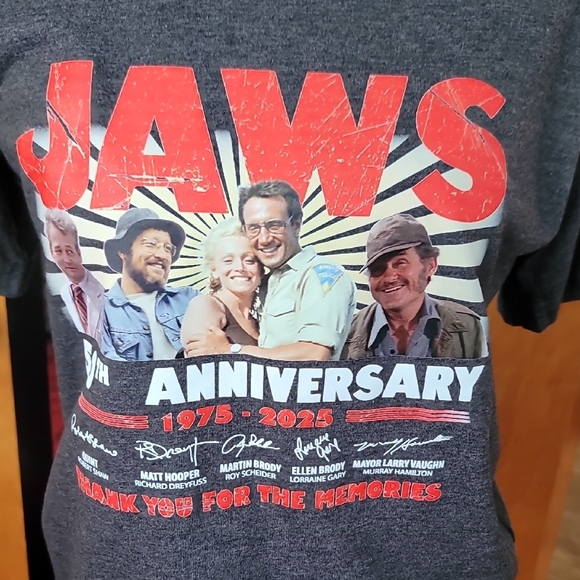 Jaws 50th Anniversary Gray T-Shirt - Picture 3 of 5